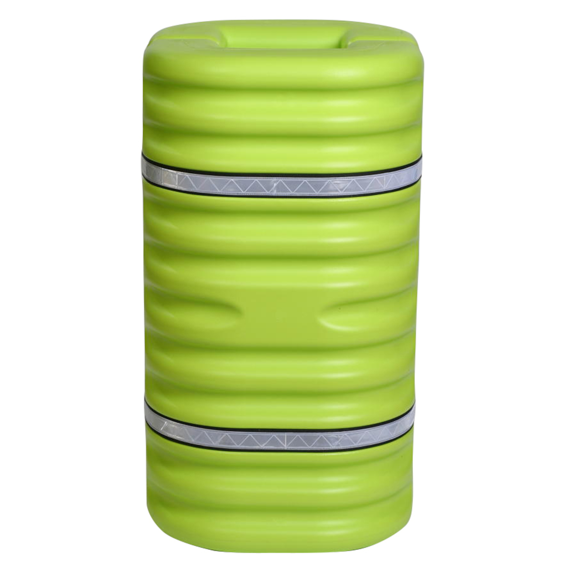 Eagle High-Visibility Column Protector — Fits 9in. Round Column, Reflective Straps, Lime, HDPE, Model# 1709LM